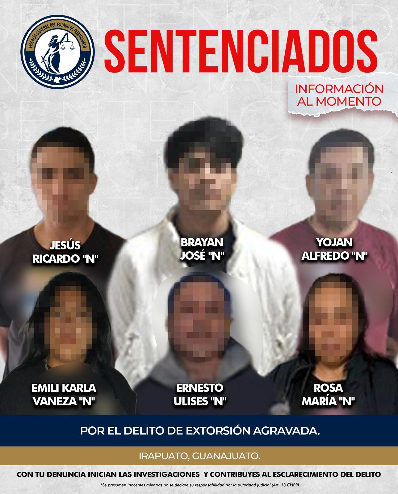 Desarticulan banda de extorsionadores