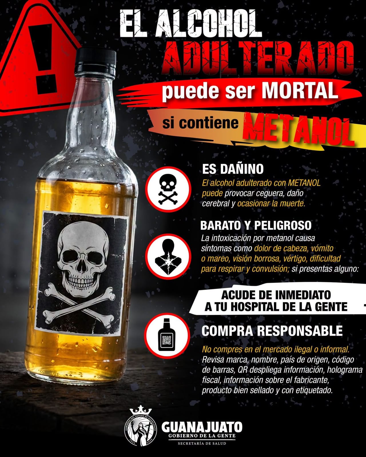 Tequila adulterado te puede dejar ciego
