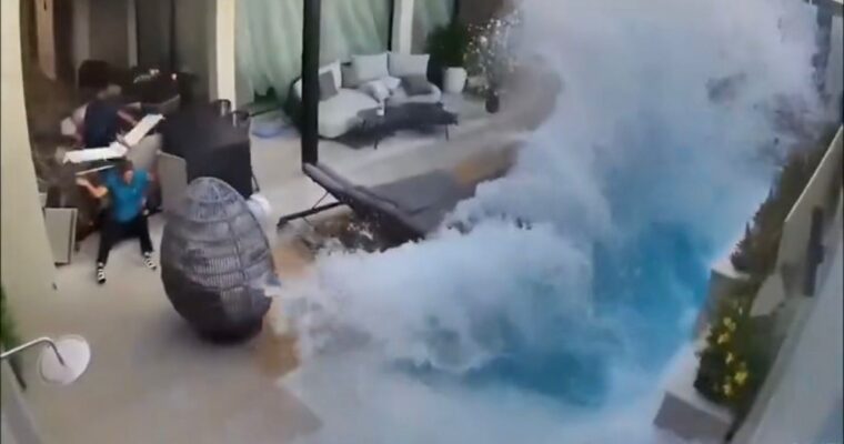 Momento de los terremotos en una casa en Venezuela