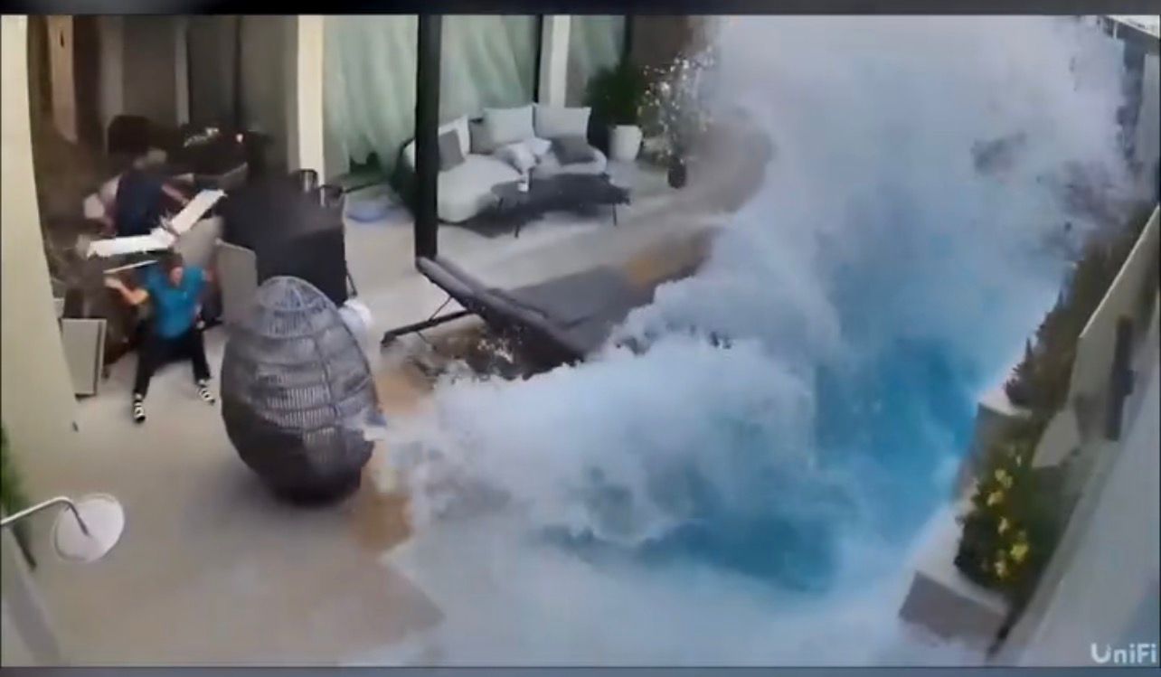 Momento de los terremotos en una casa en Venezuela
