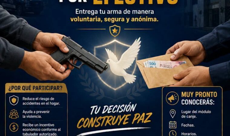Cambiarán armas por dinero en Apaseo El Grande