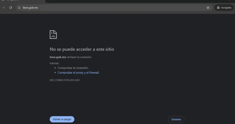 Sigue sin servicio página de León