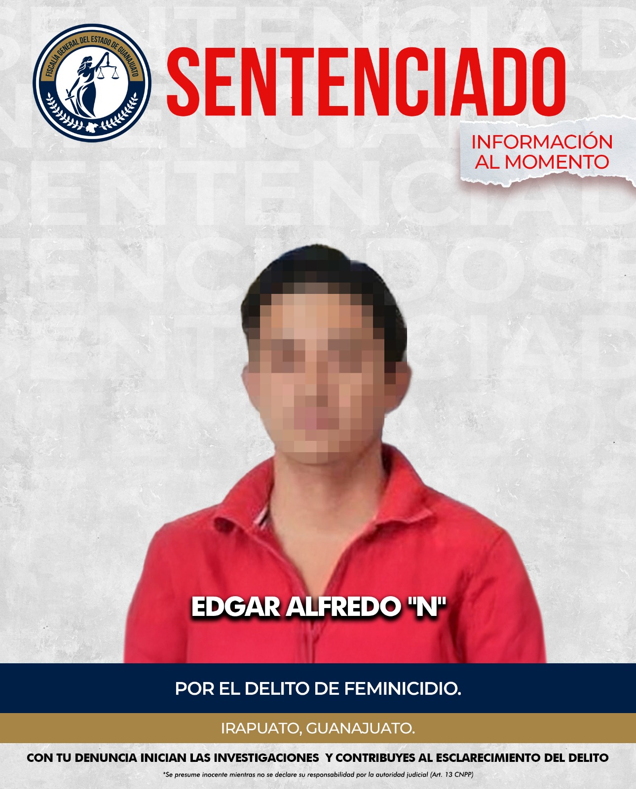 Sentenciado por feminicidio