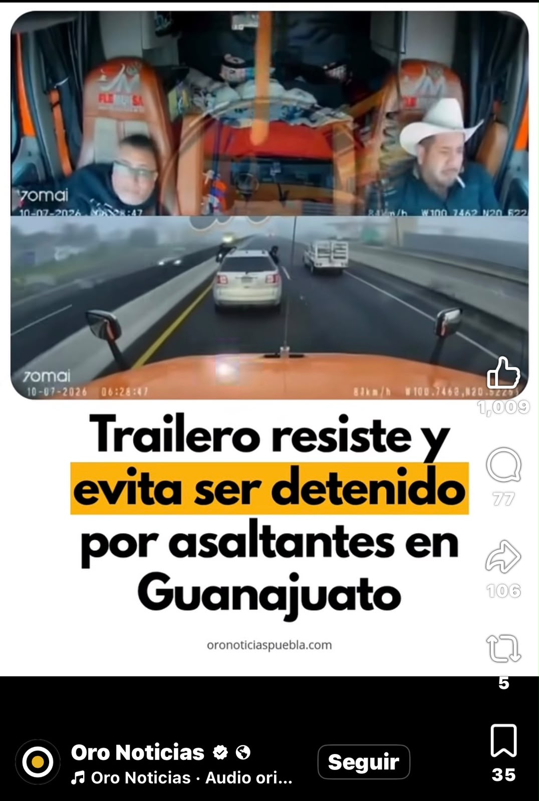 Intentan asaltar a trailero en Guanajuato