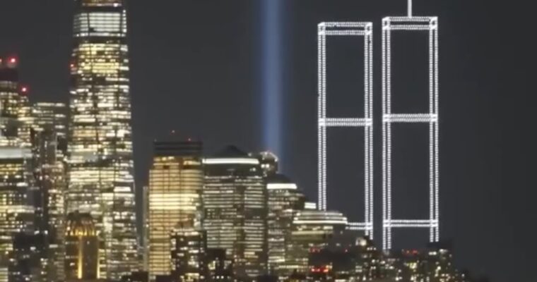 Con drones dibujas las torres gemelas de Nueva York