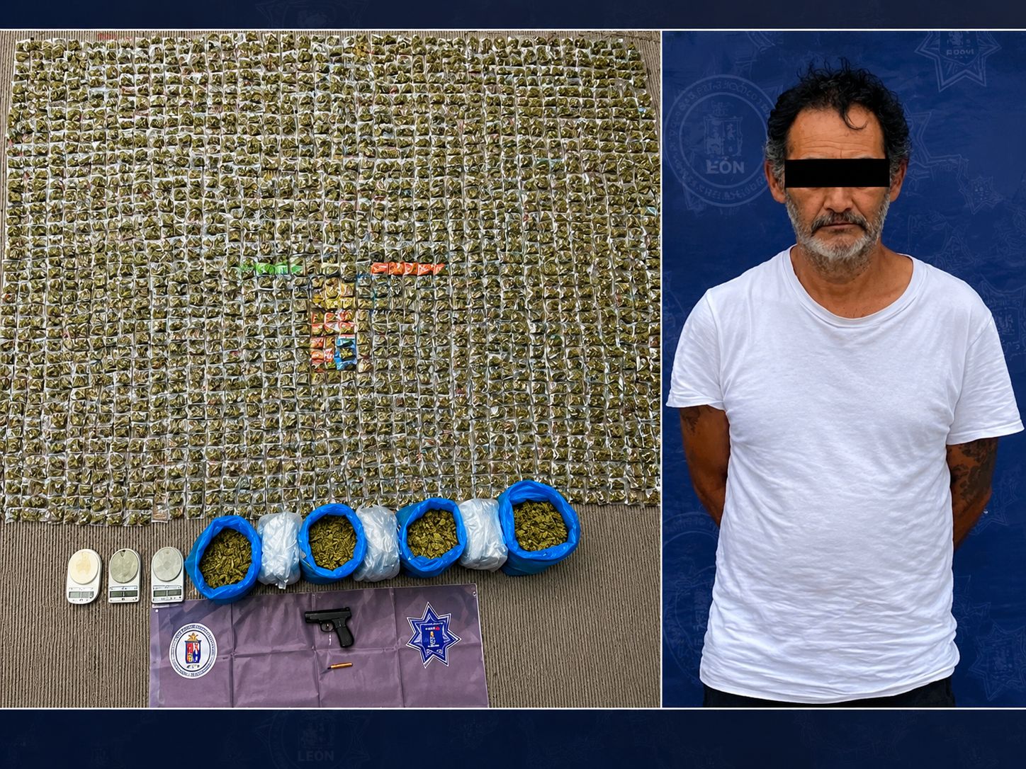Traía casi dos mil envoltorios con marihuana.